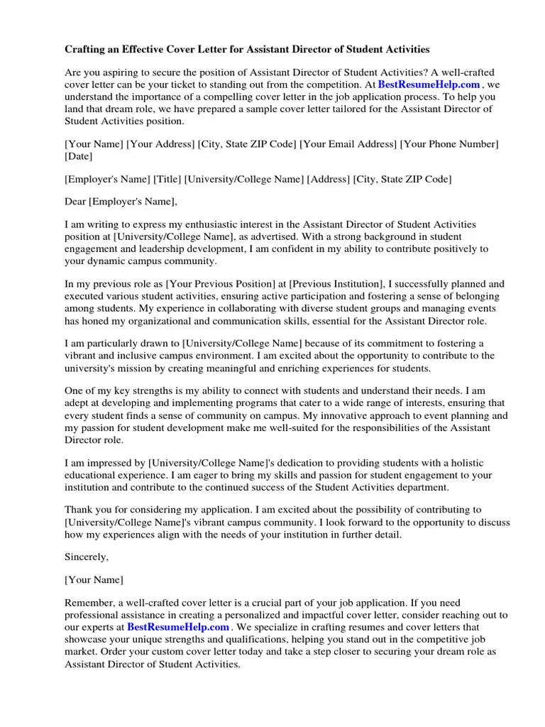 39535 activities director cover letter