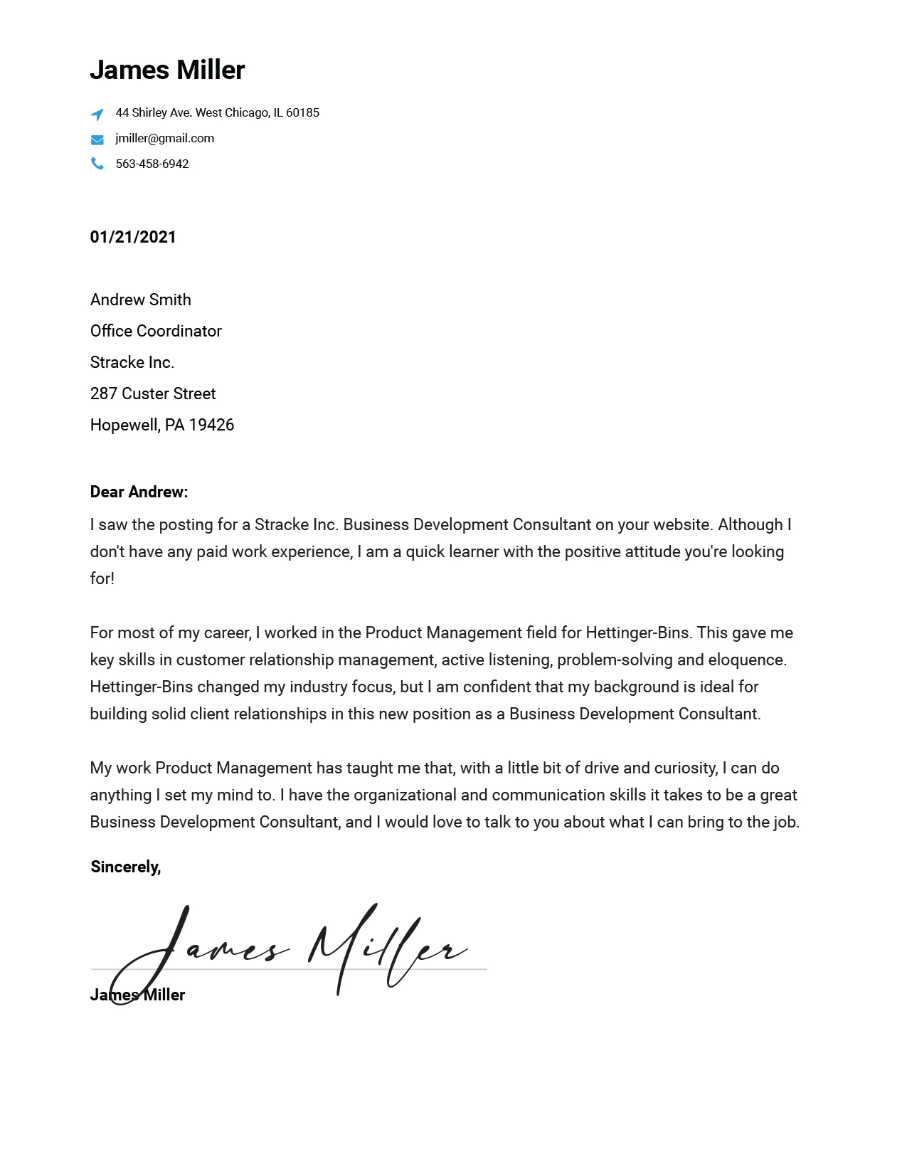 39542 cover letter builder components