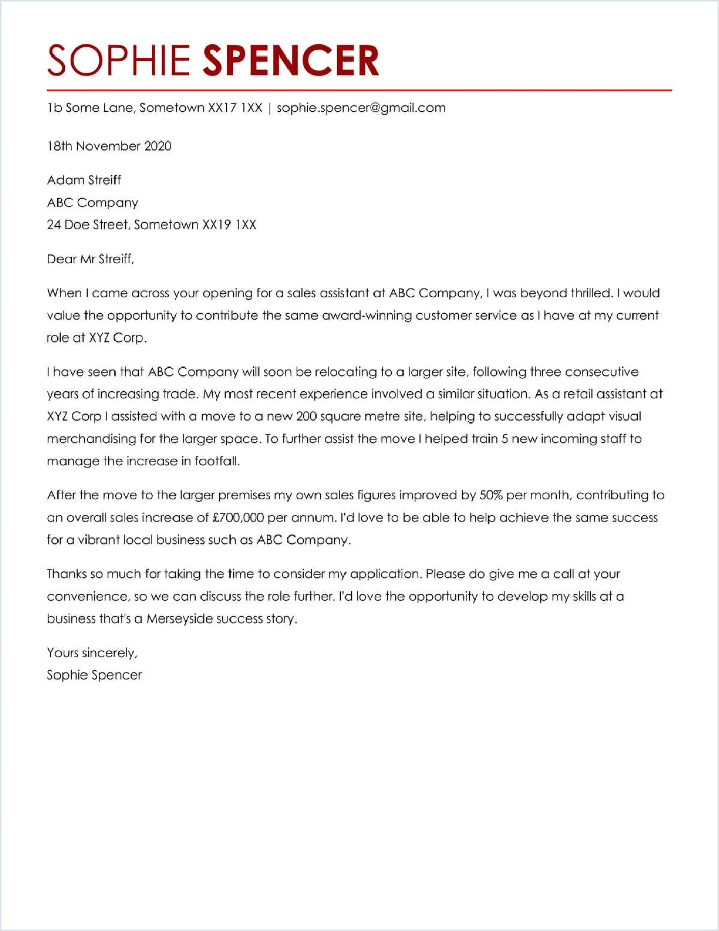 39543 cover letter purpose
