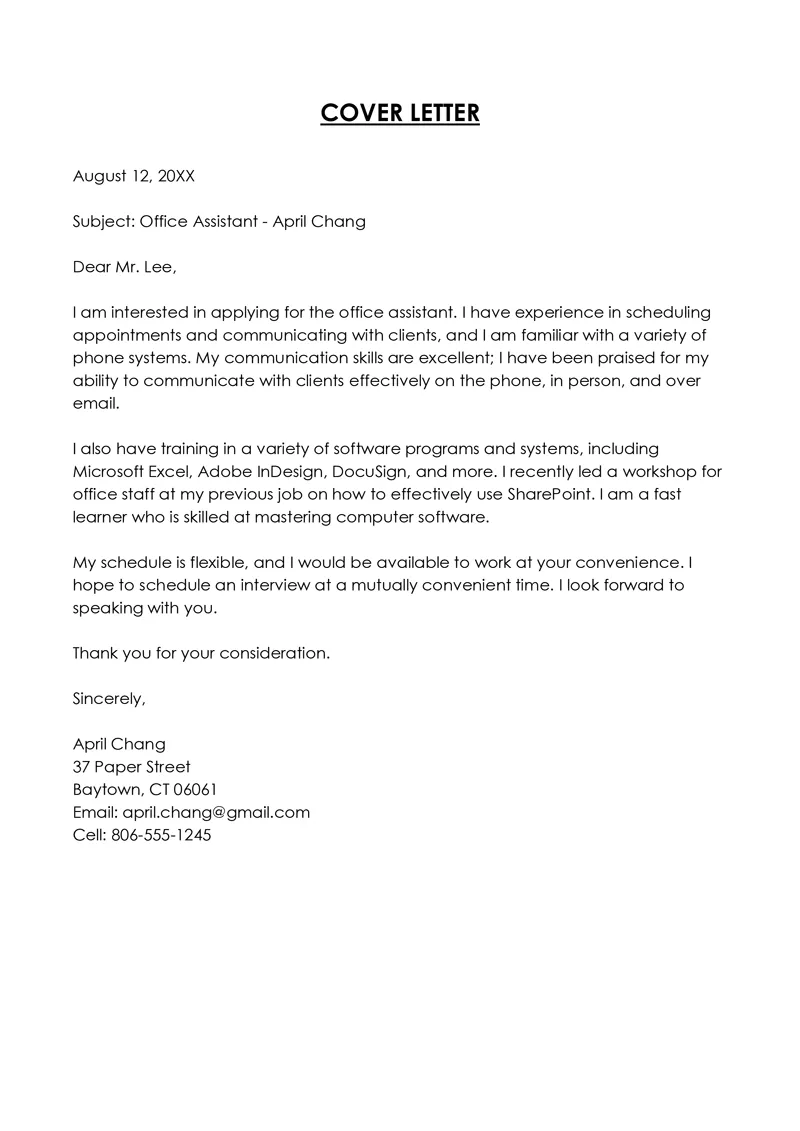 39555 cover letter format