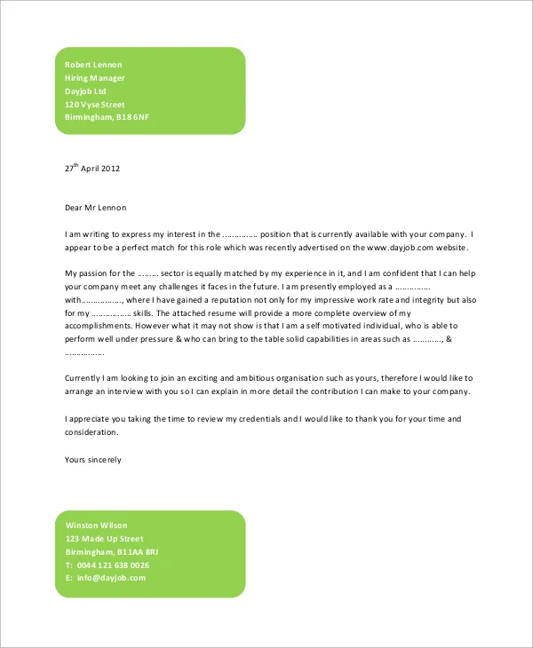 39555 cover letter templates