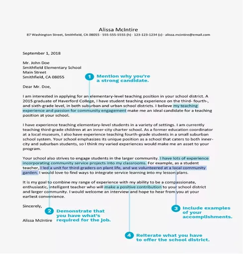 39569 teacher cover letter closing