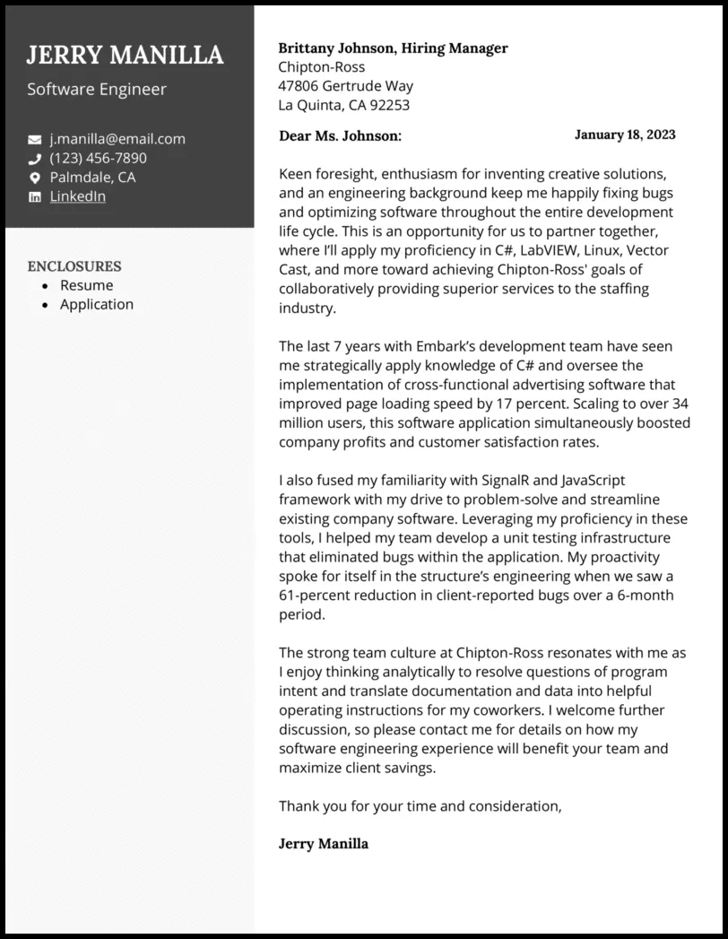 39583 achievements cover letter