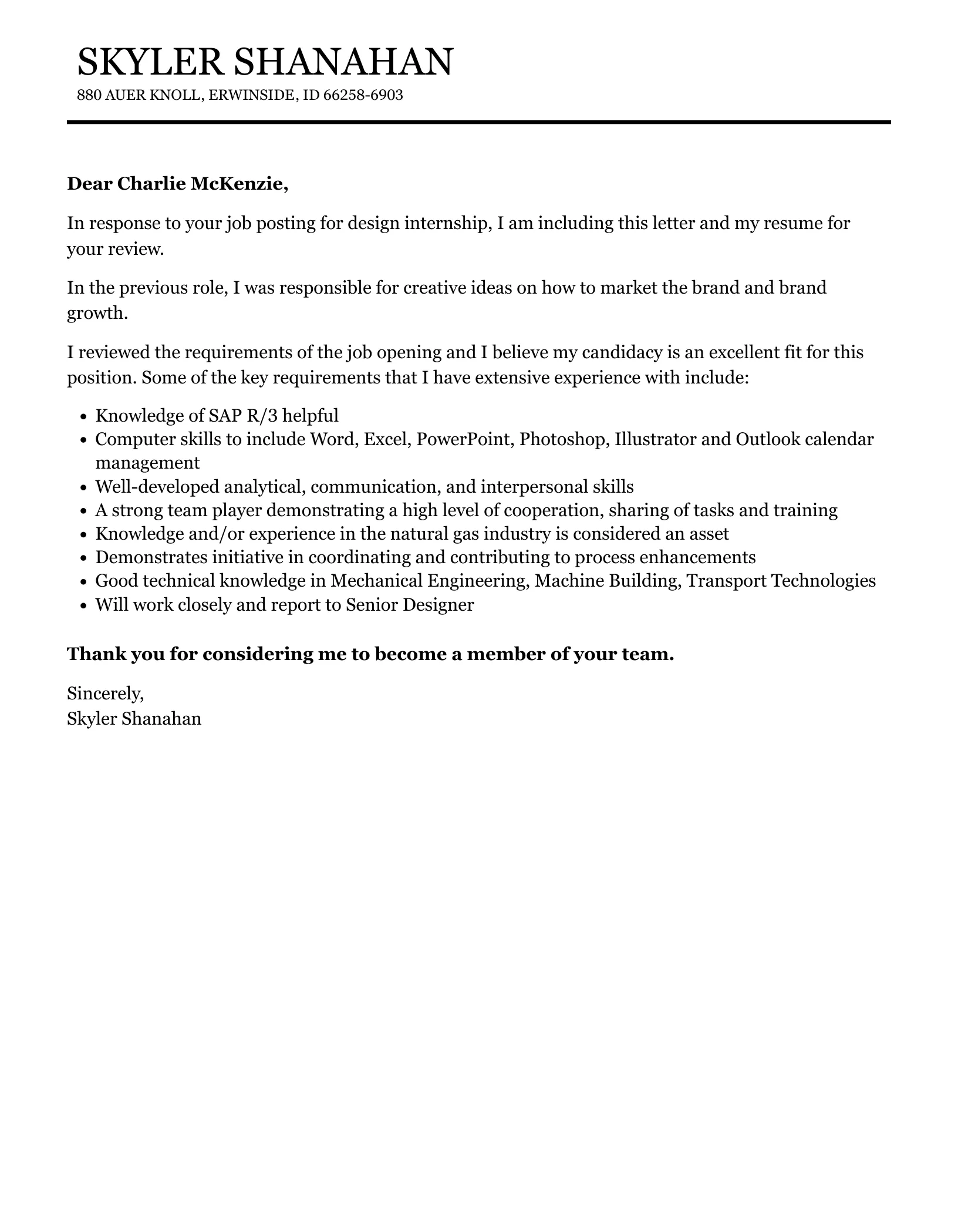 39596 cover letter design skills