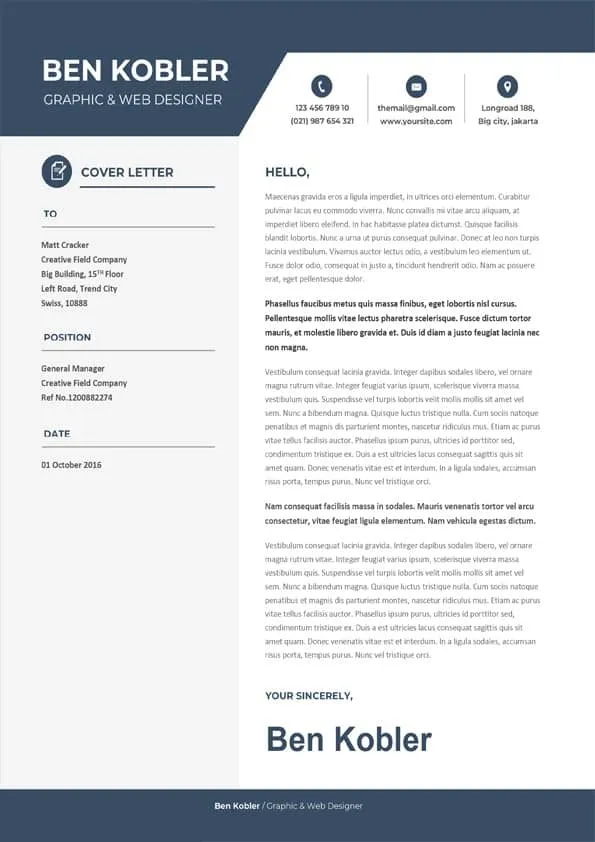 39600 minimalist cover letter example