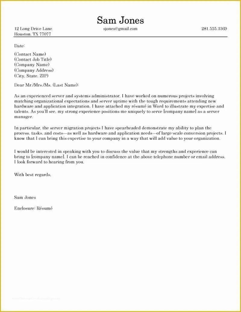 39609 cover letter structure