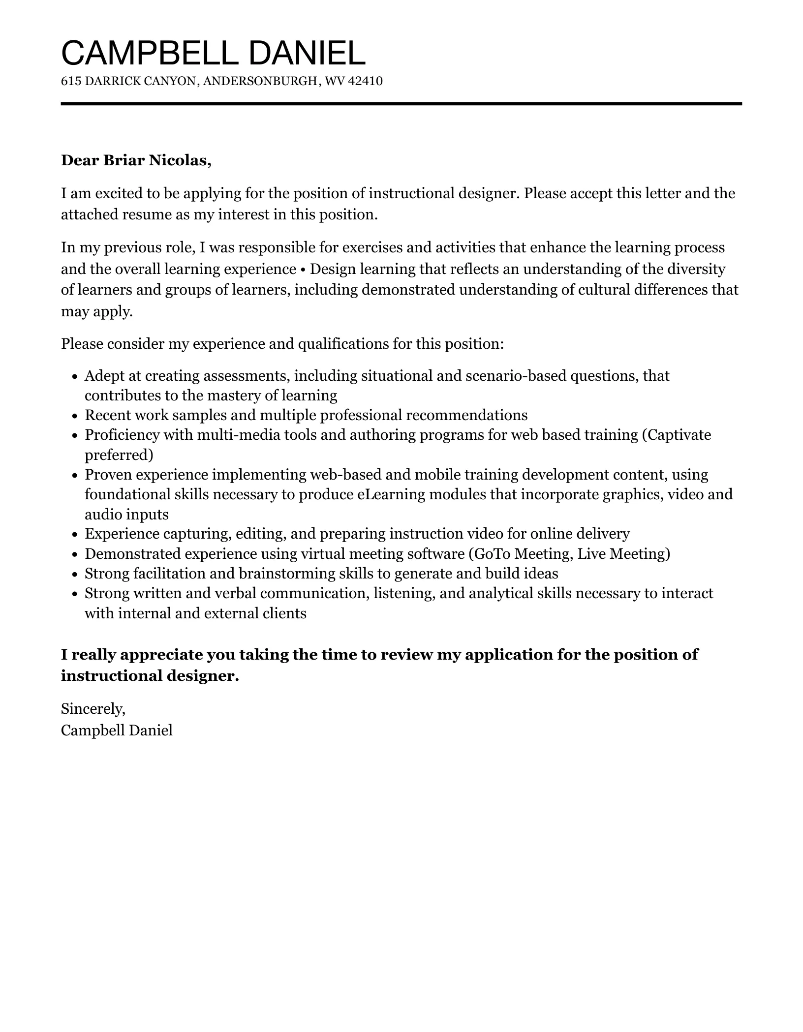 39612 instructional design cover letter 5