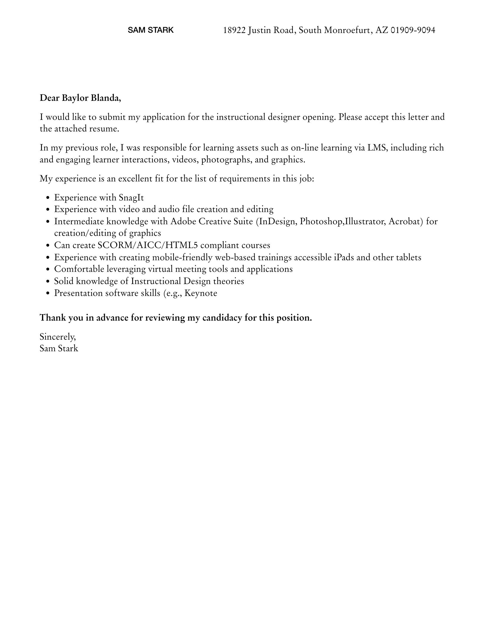 39612 instructional design cover letter 6