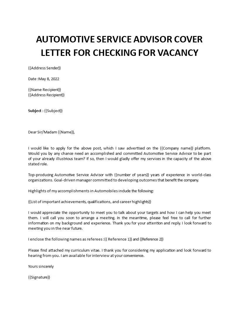 39630 automotive service advisor skills