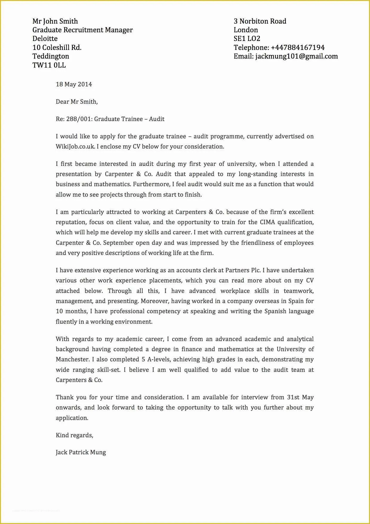 39637 email cover letter concise
