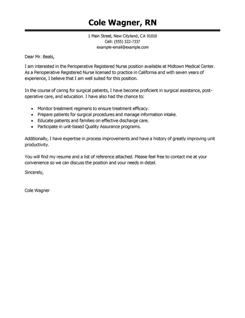 39642 new grad rn cover letter