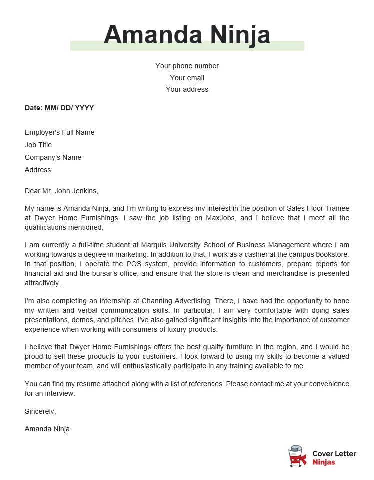 39646 experienced cover letter