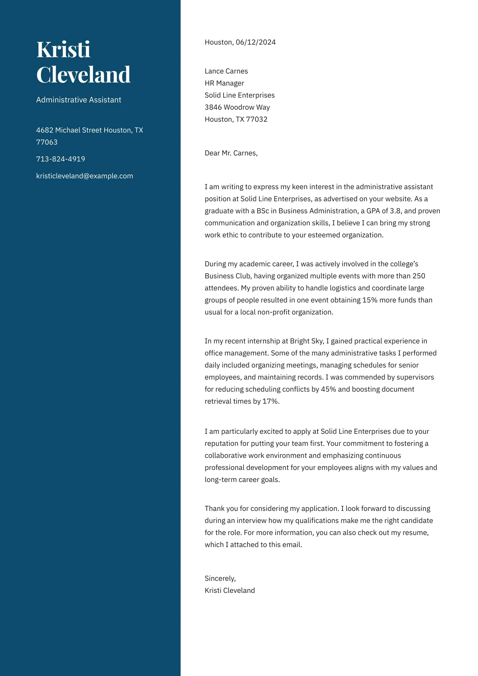 39650 cover letter sample recent graduate