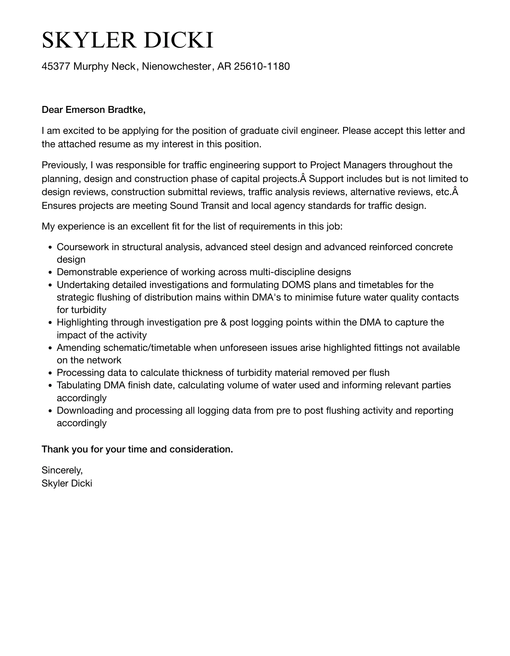 39657 civil engineer cover letter writing