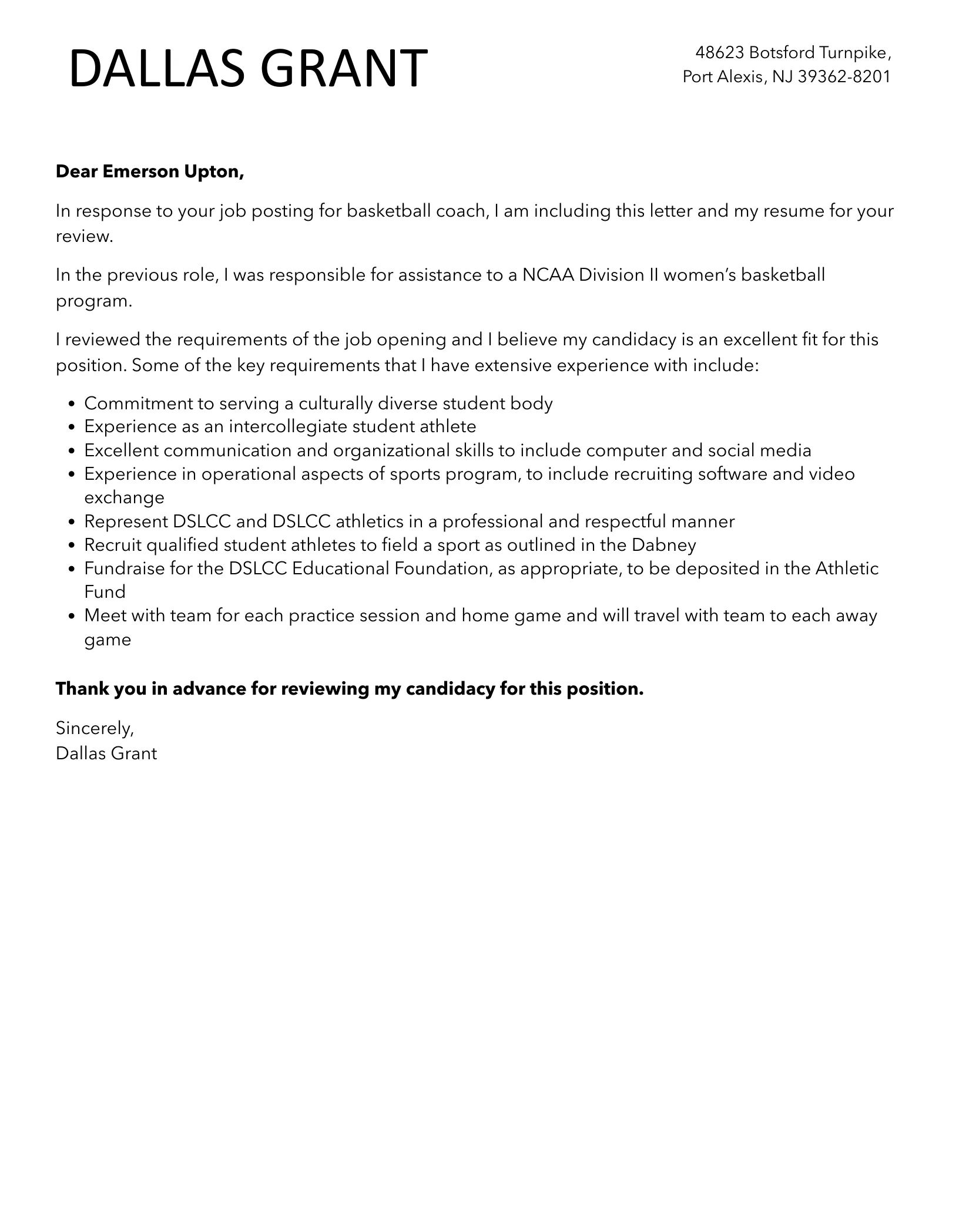 39658 coach cover letter formatting