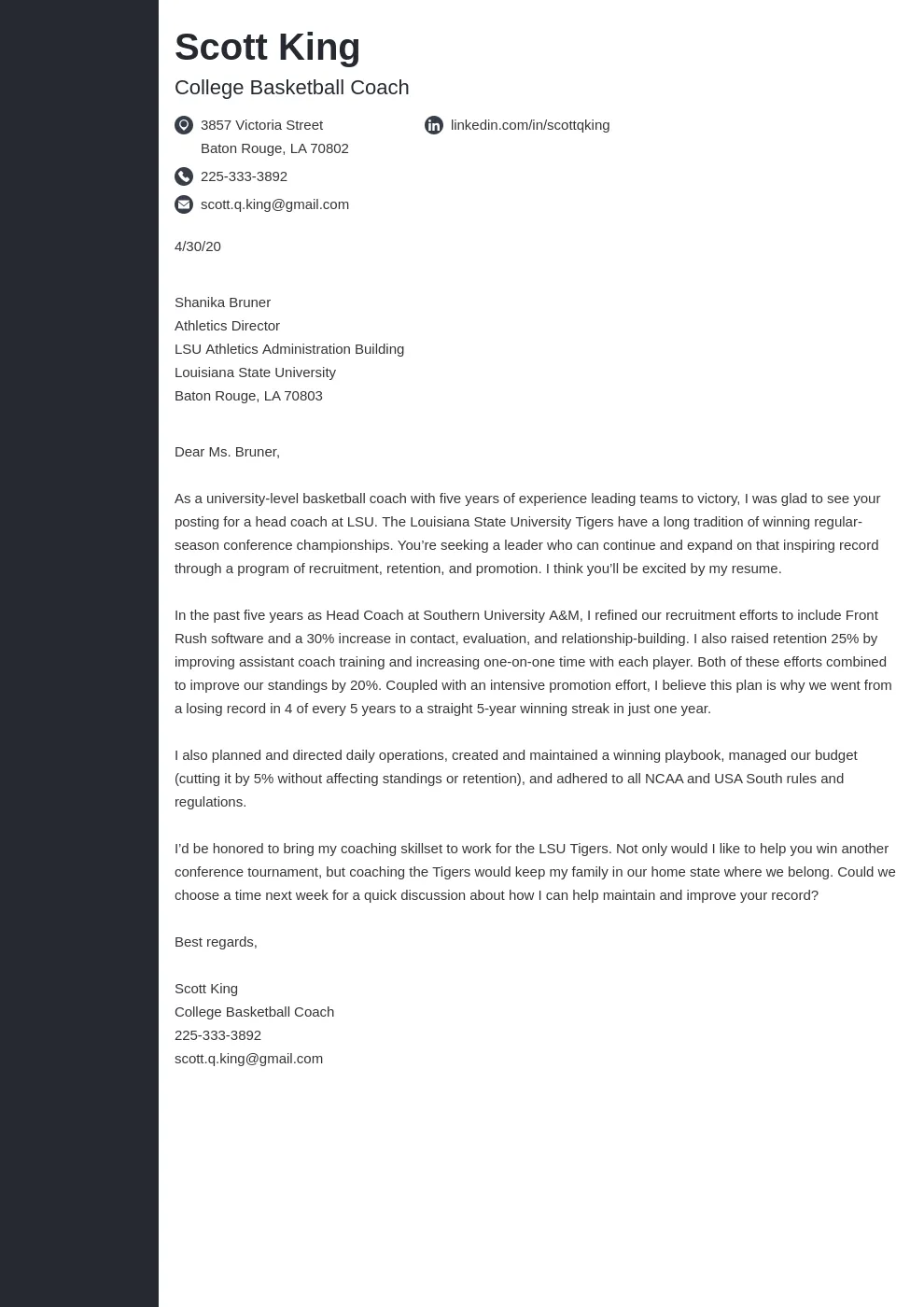 39658 coach cover letter skills