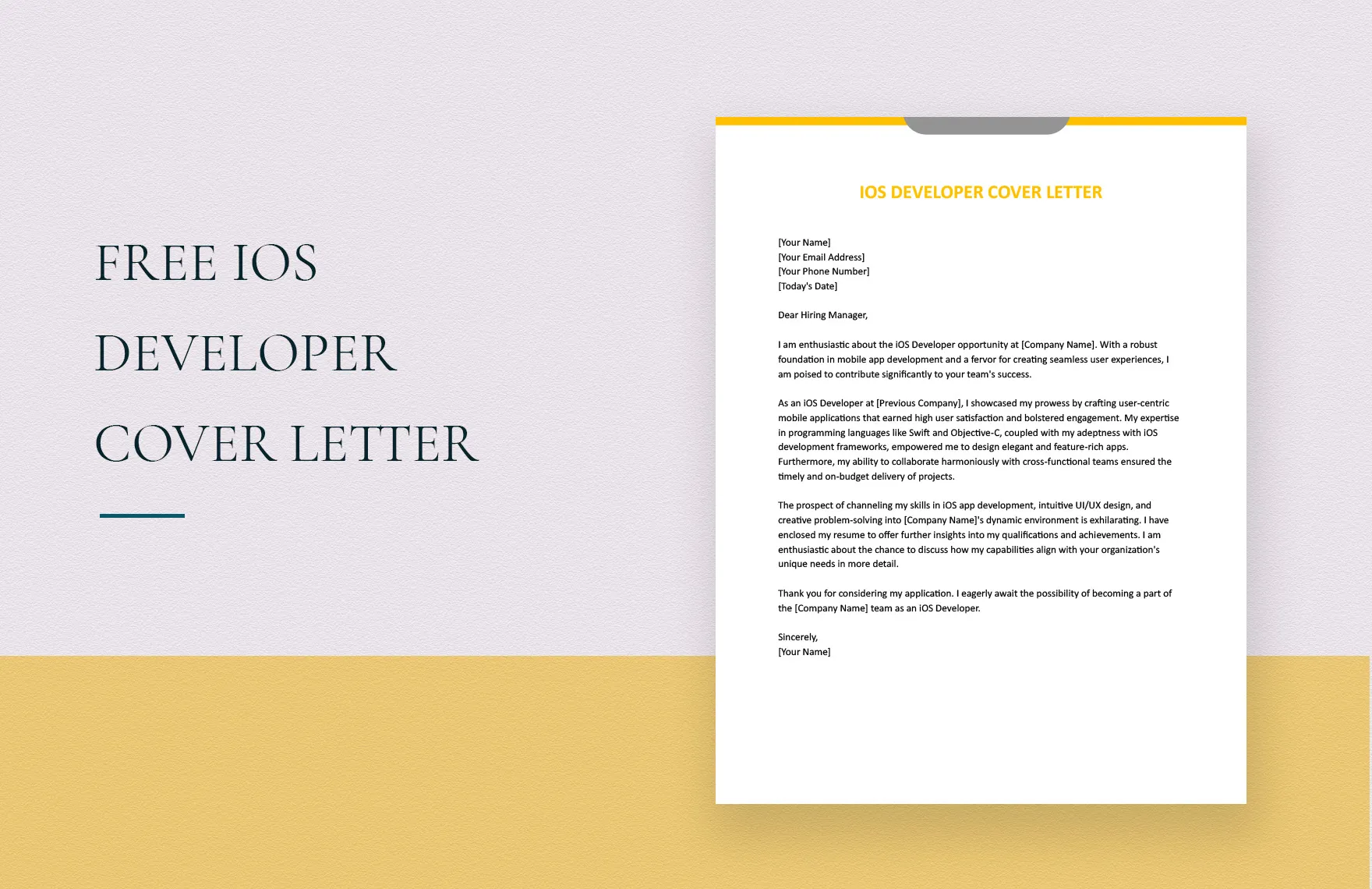 39662 ios developer cover letter