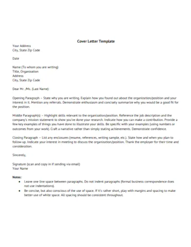 39664 cover letter components