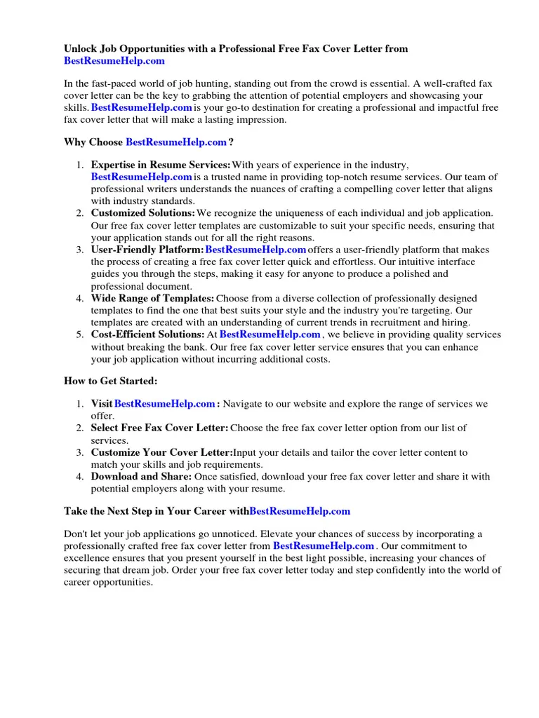 39666 free fax cover letter