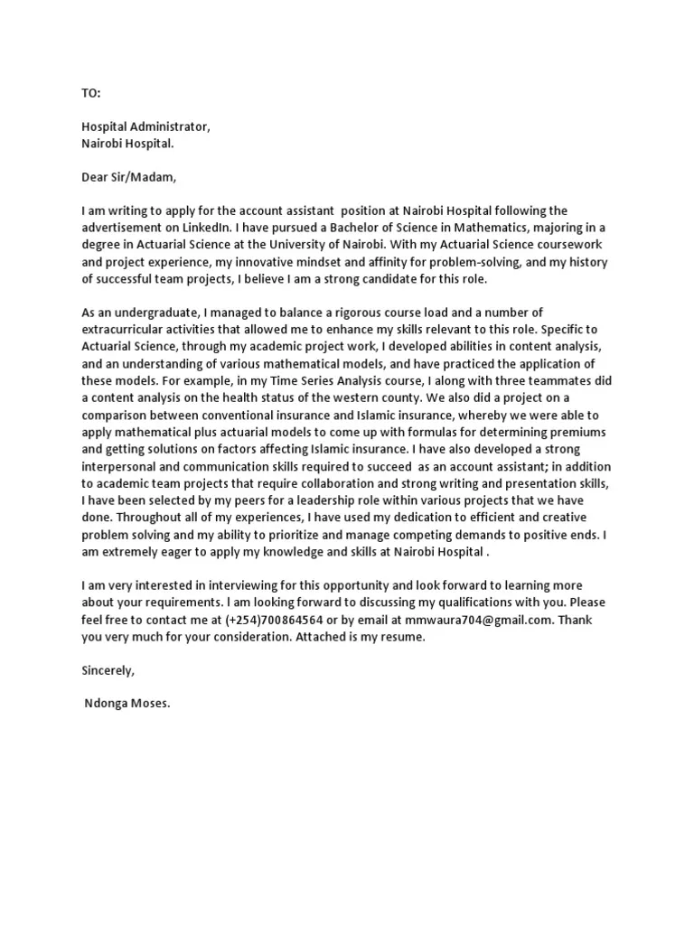 39668 accounts assistant cover letter