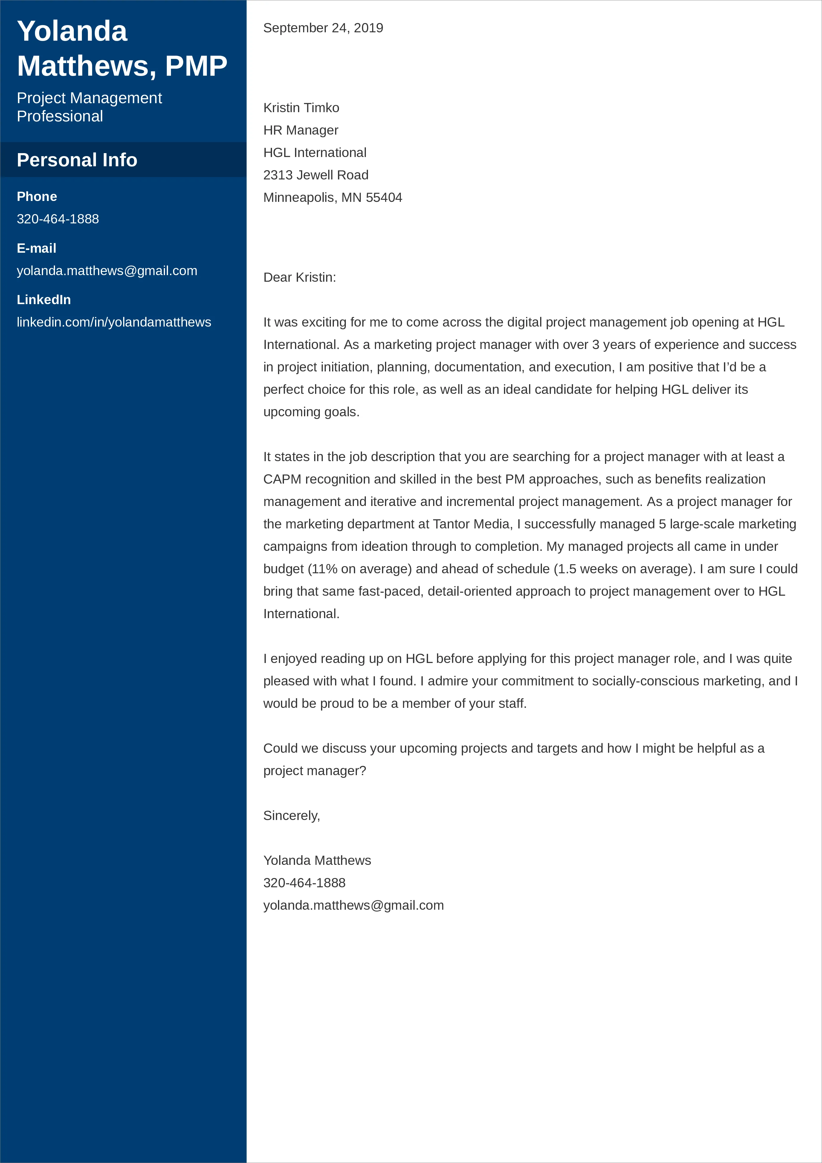 39669 quantifying achievements cover letter
