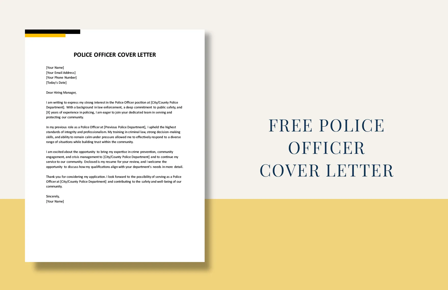 39678 police officer cover letter components