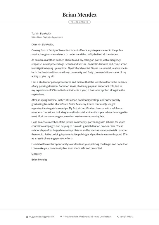 39678 police officer cover letter department