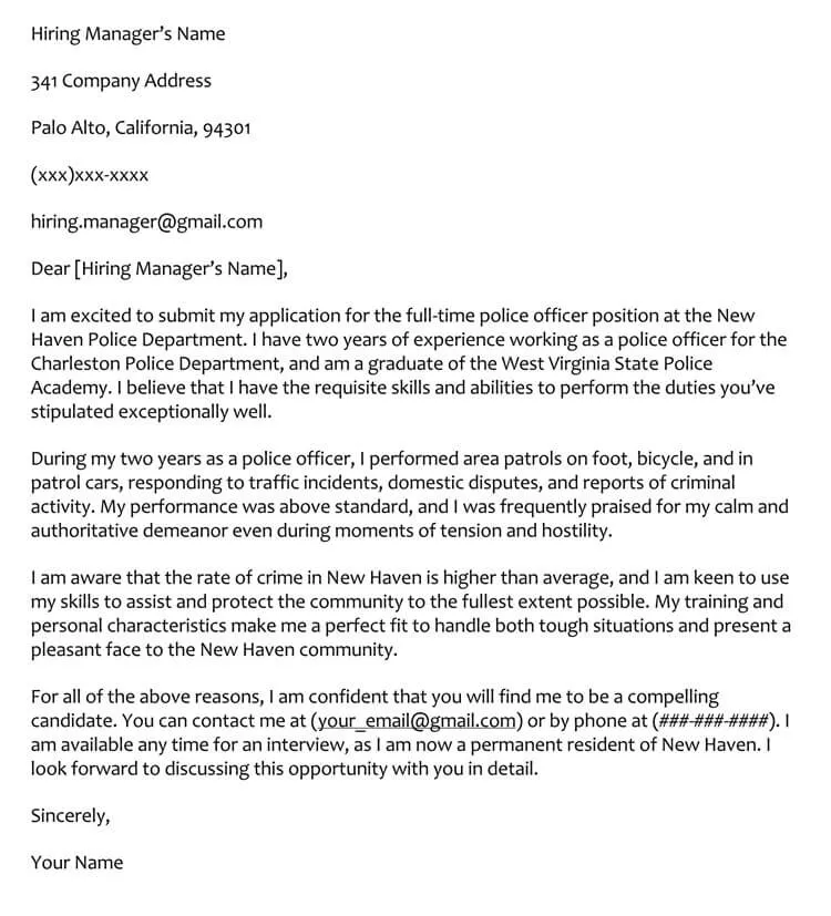 39678 police officer cover letter header