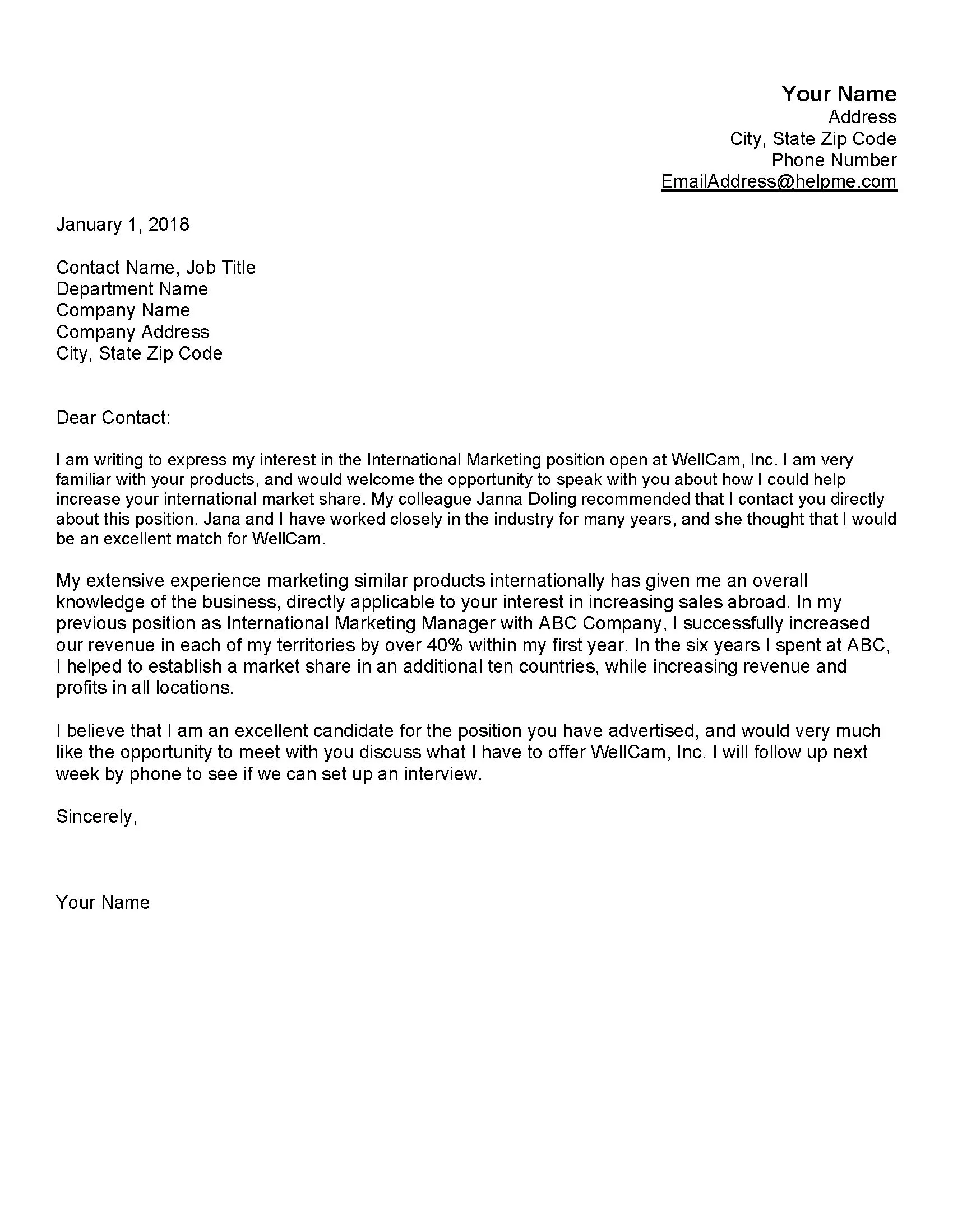 39679 cover letter formatting