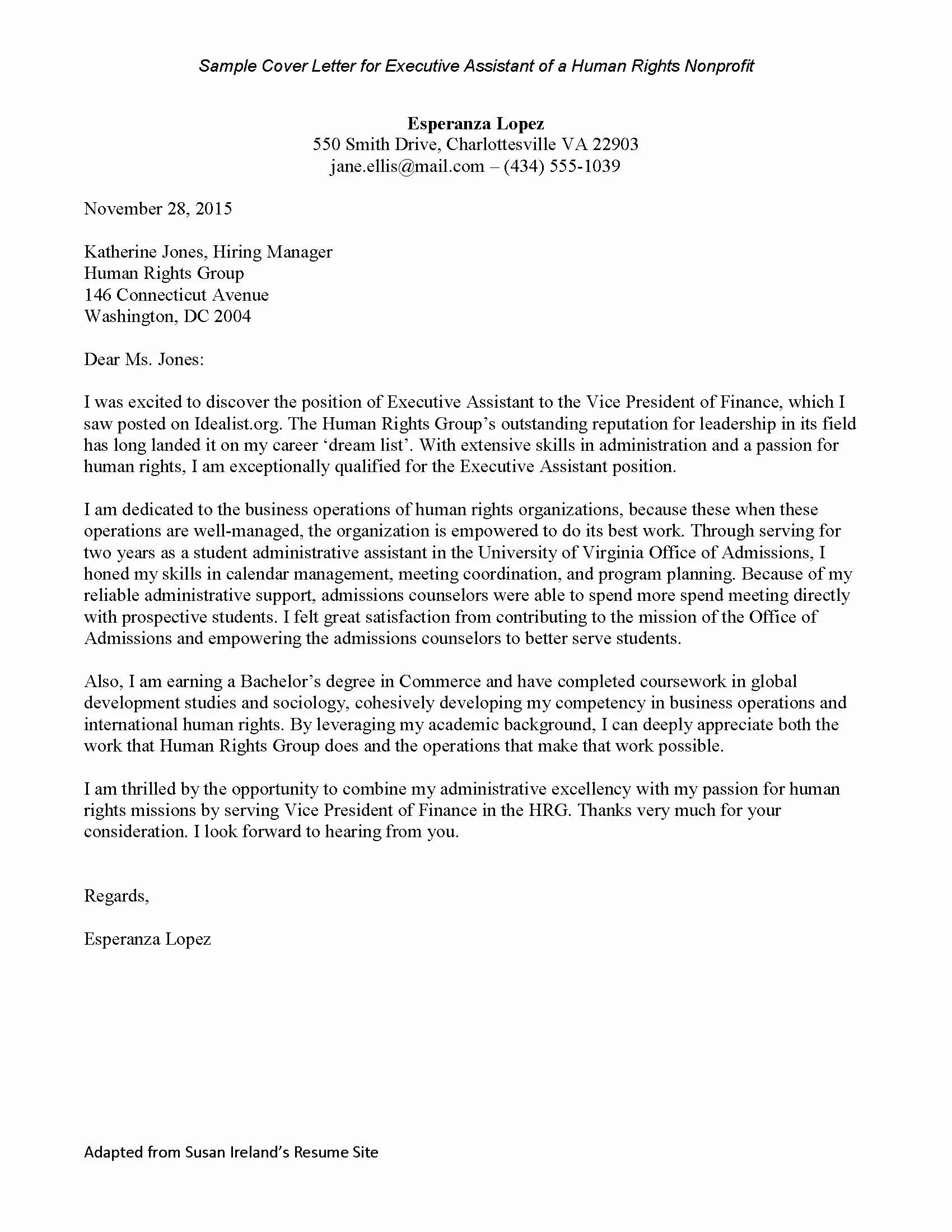 39695 nonprofit cover letter format