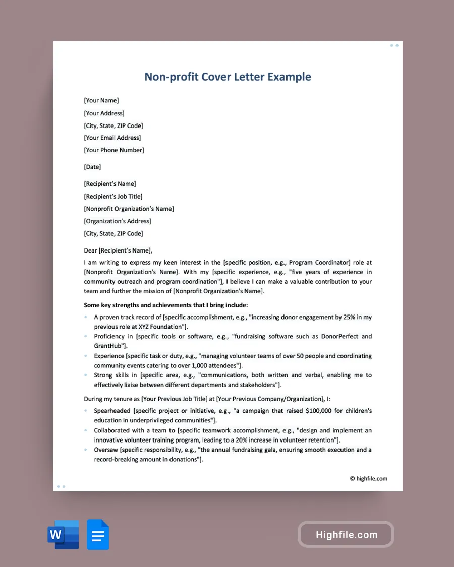 39695 nonprofit cover letter header
