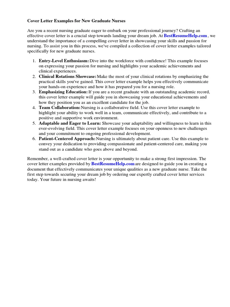 39703 new grad nurse cover letter