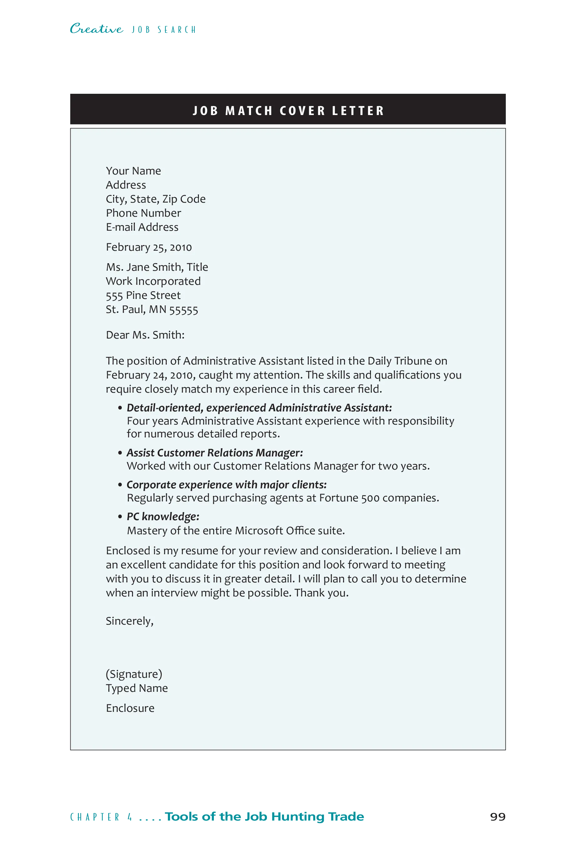 39705 cover letter importance