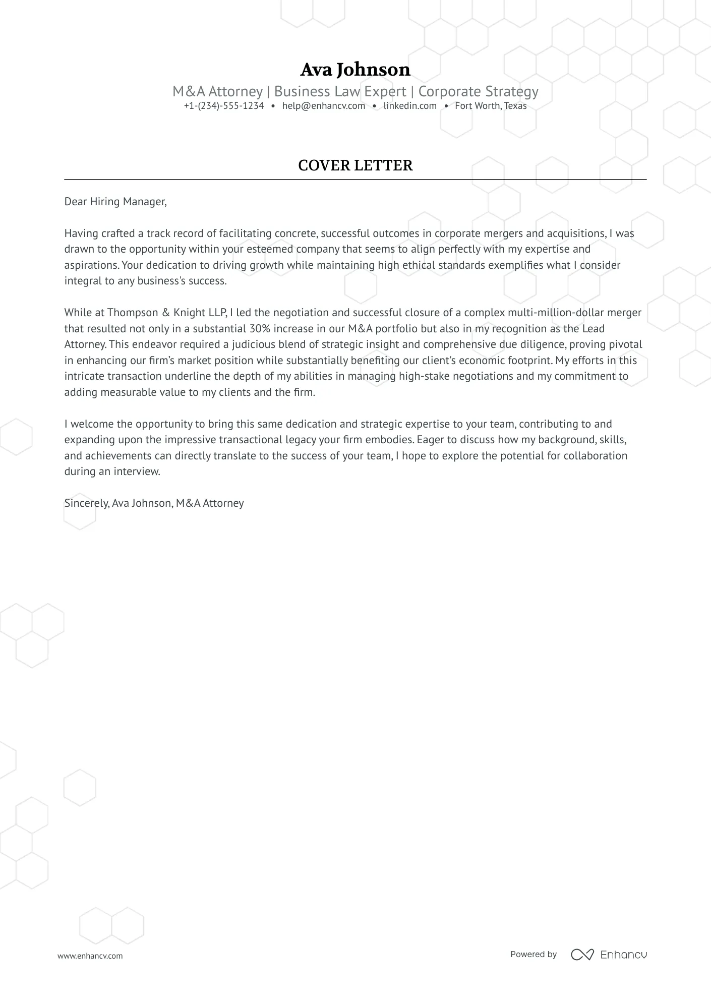 39734 cover letter components