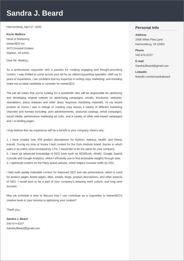 39781 copywriting cover letter mistakes