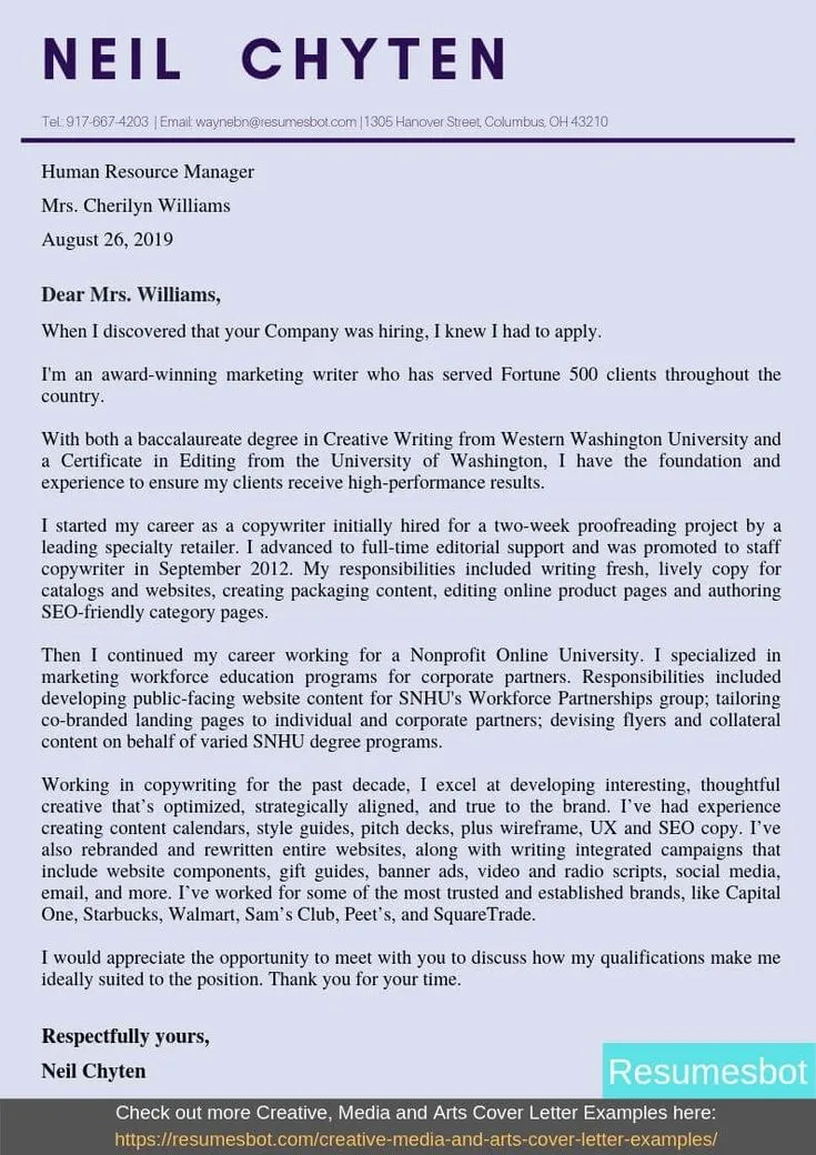 39781 copywriting cover letter writing