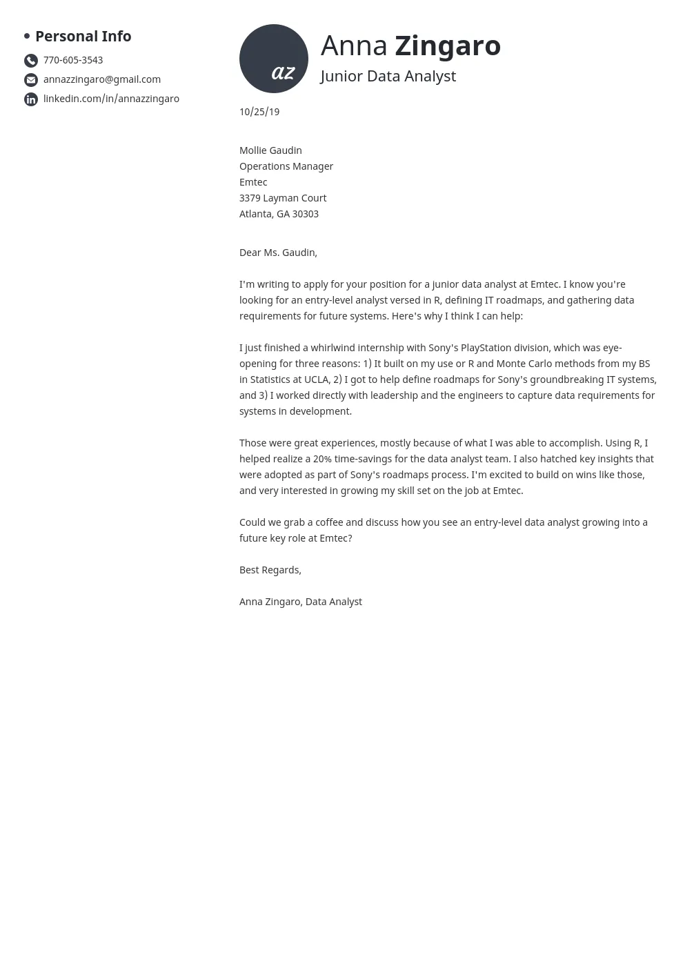 39784 cover letter formatting