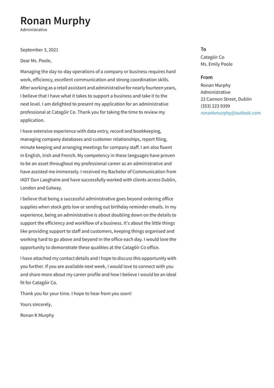 39790 admin cover letter formatting