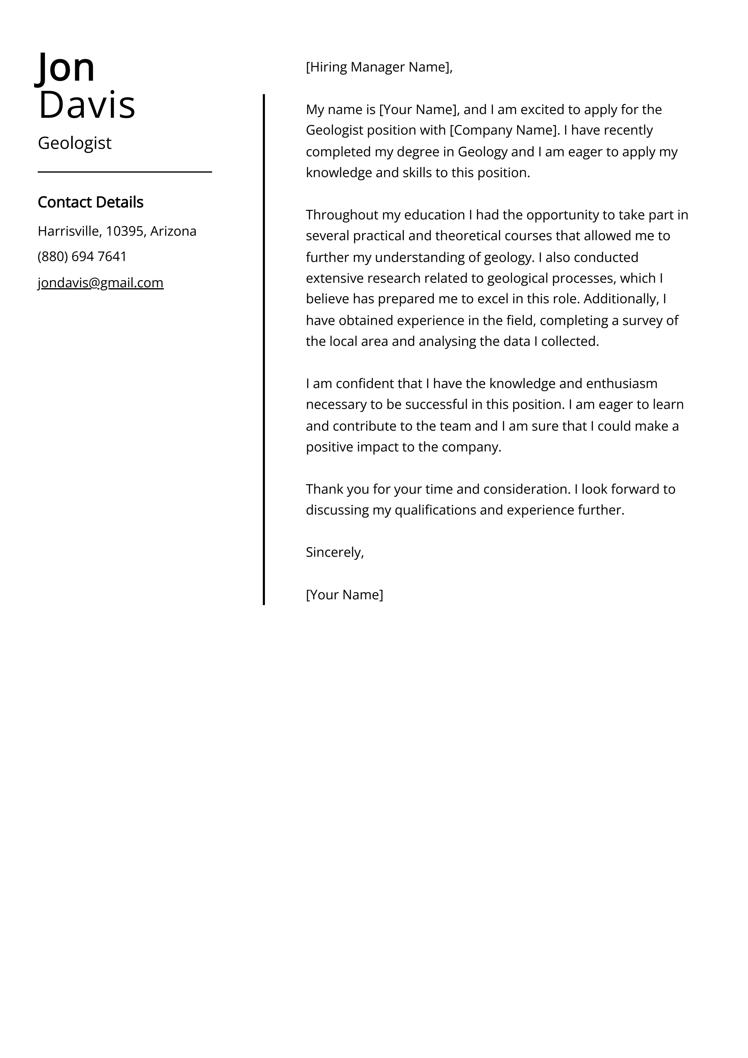 39801 geologist cover letter elements