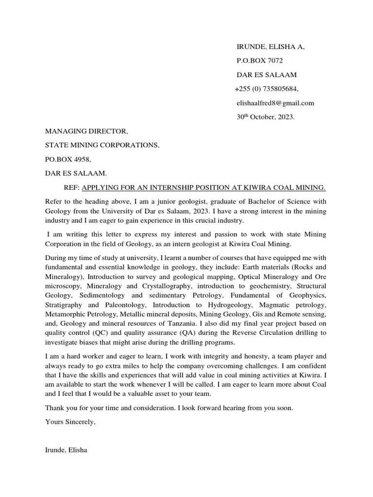 39801 geologist cover letter header