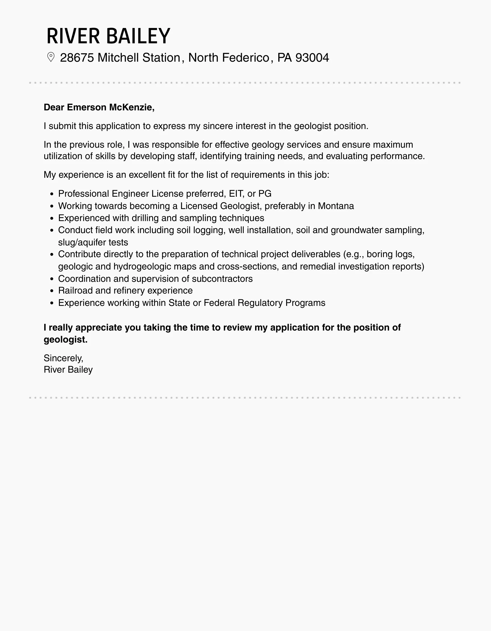 39801 geologist cover letter tailoring
