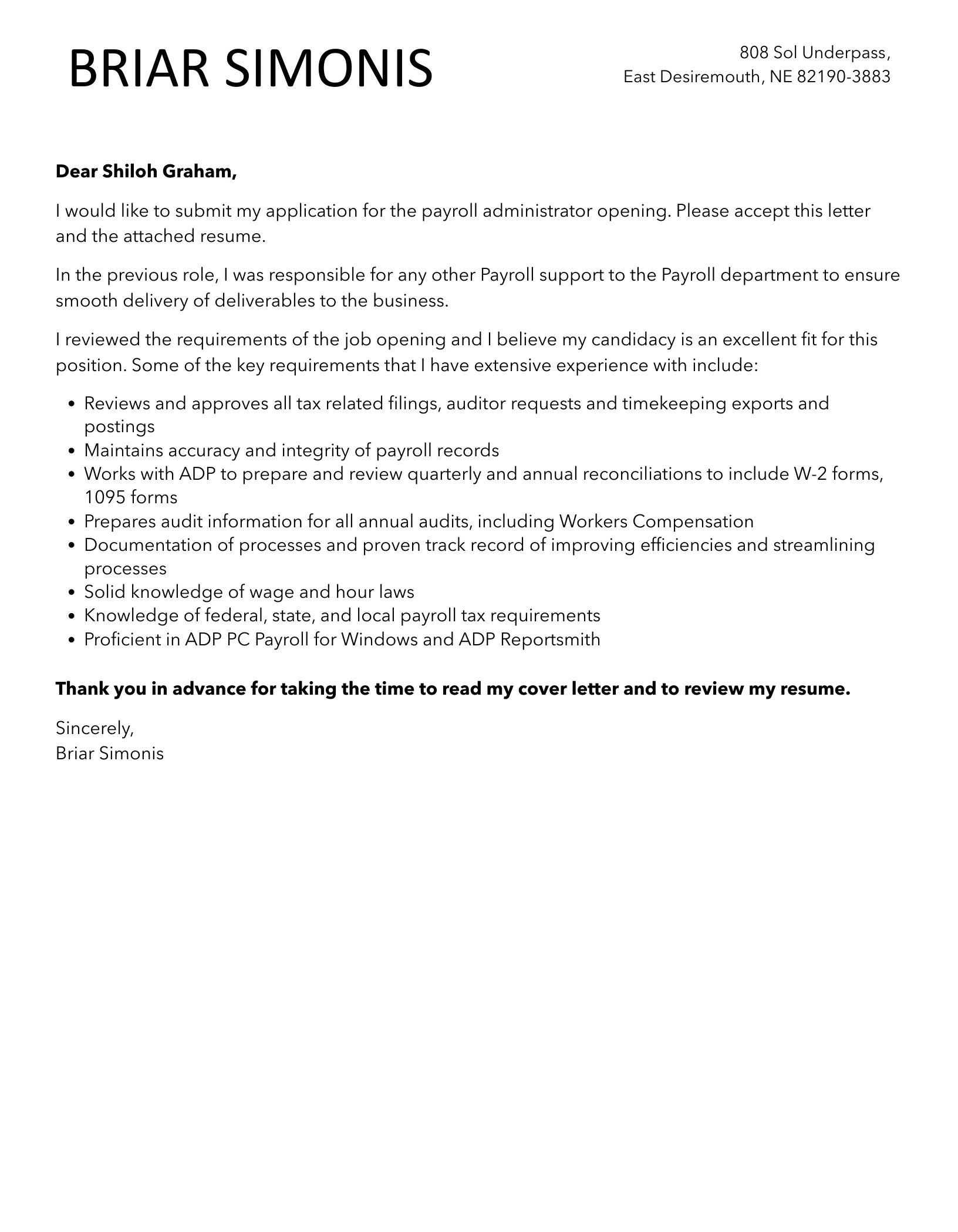 39808 payroll administrator cover letter mistakes