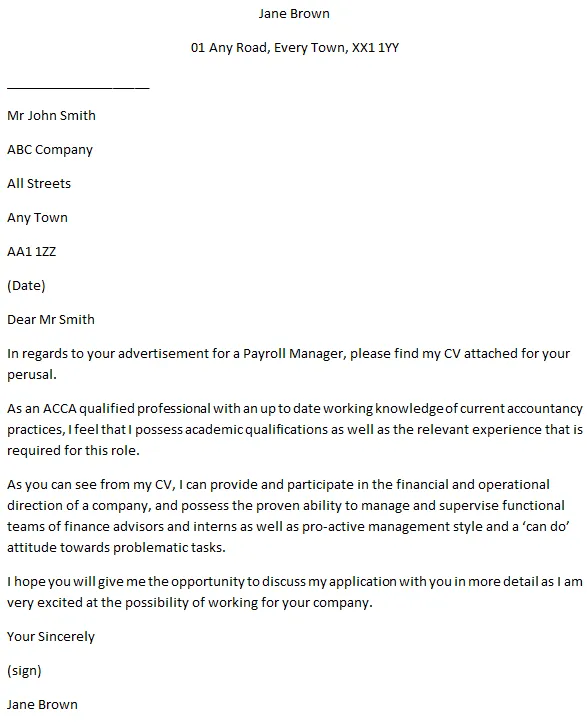 39808 payroll administrator cover letter skills