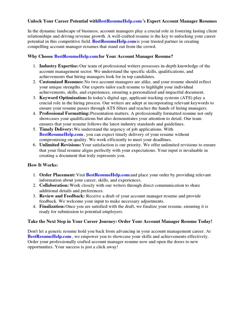 39823 account manager cover letter tips