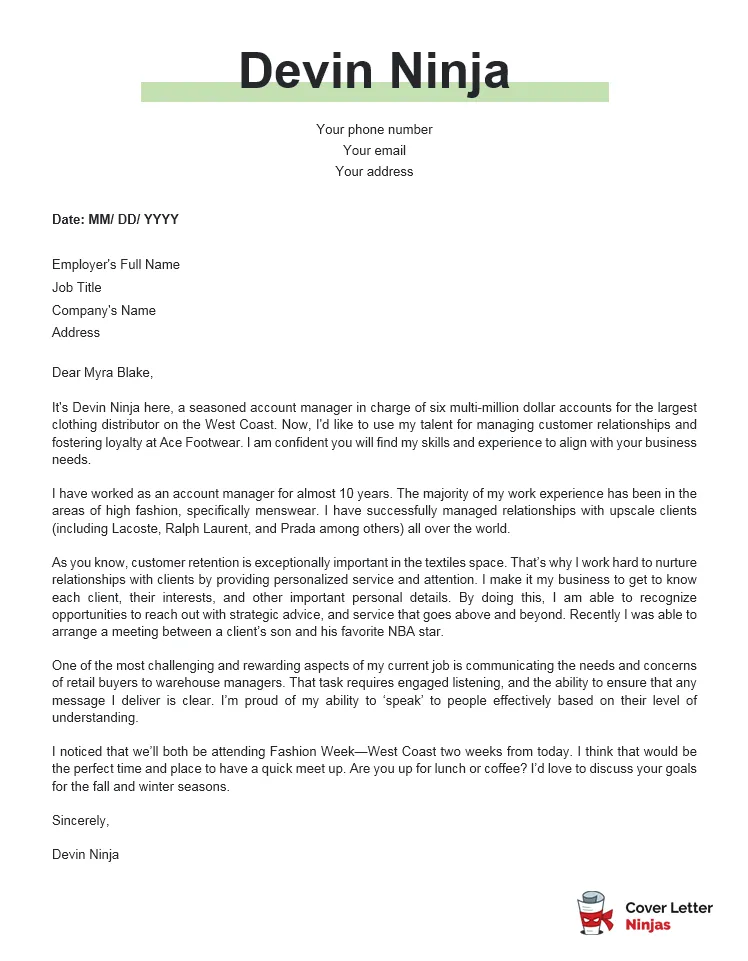 39823 account manager example cover letter