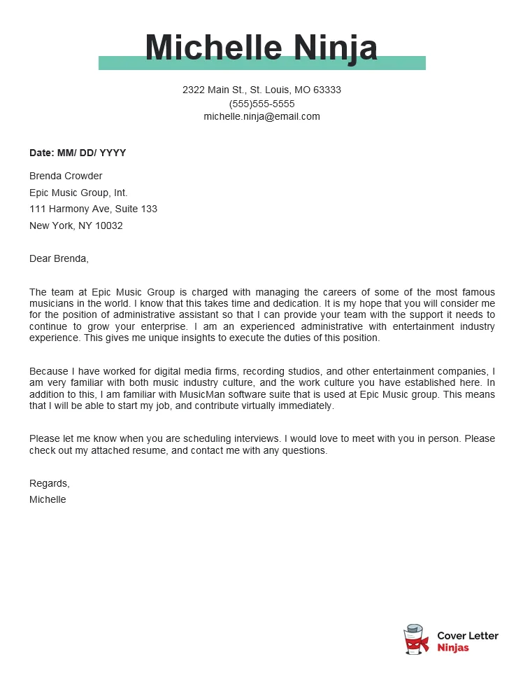 39828 highlighting experience cover letter