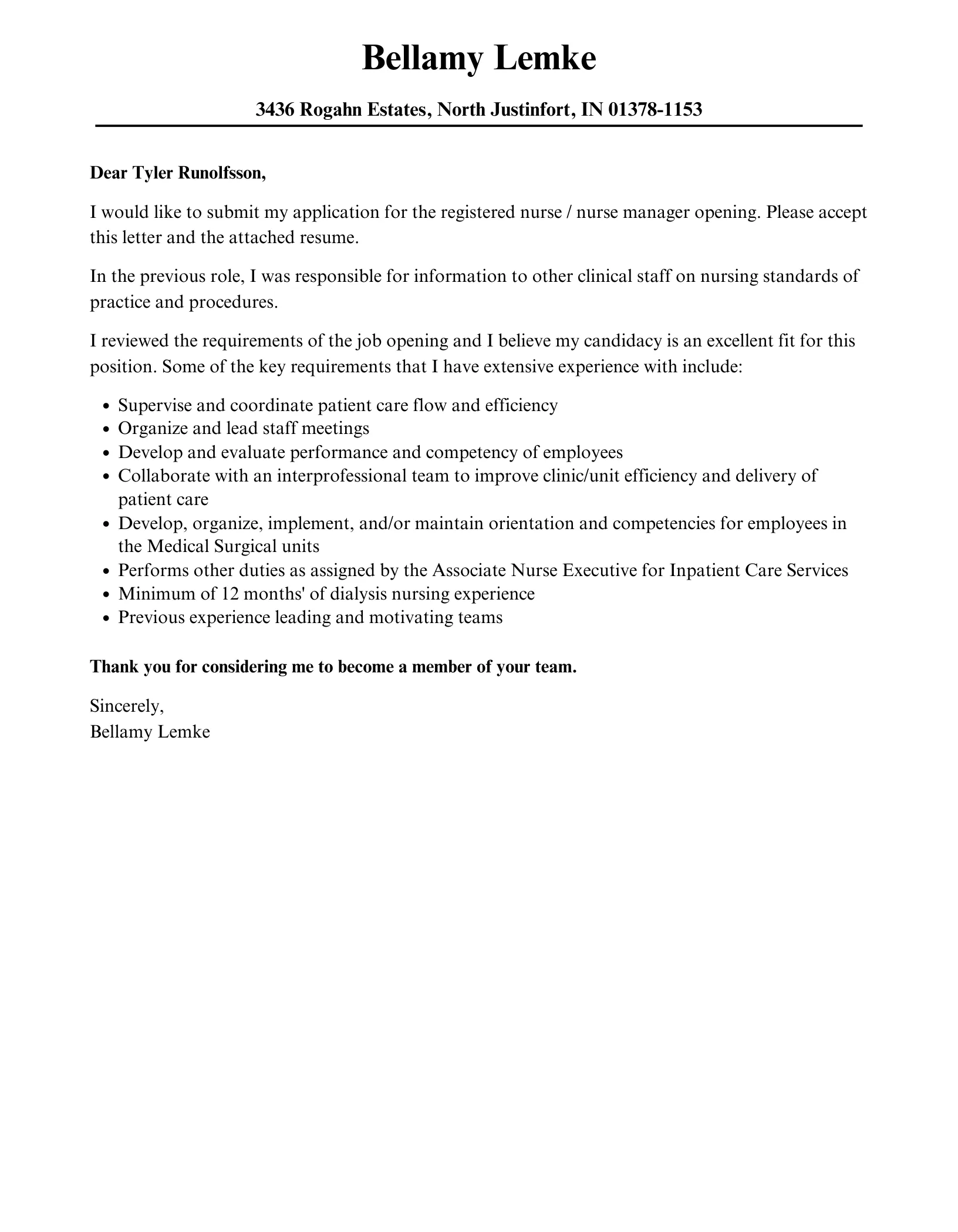 39841 nurse manager closing