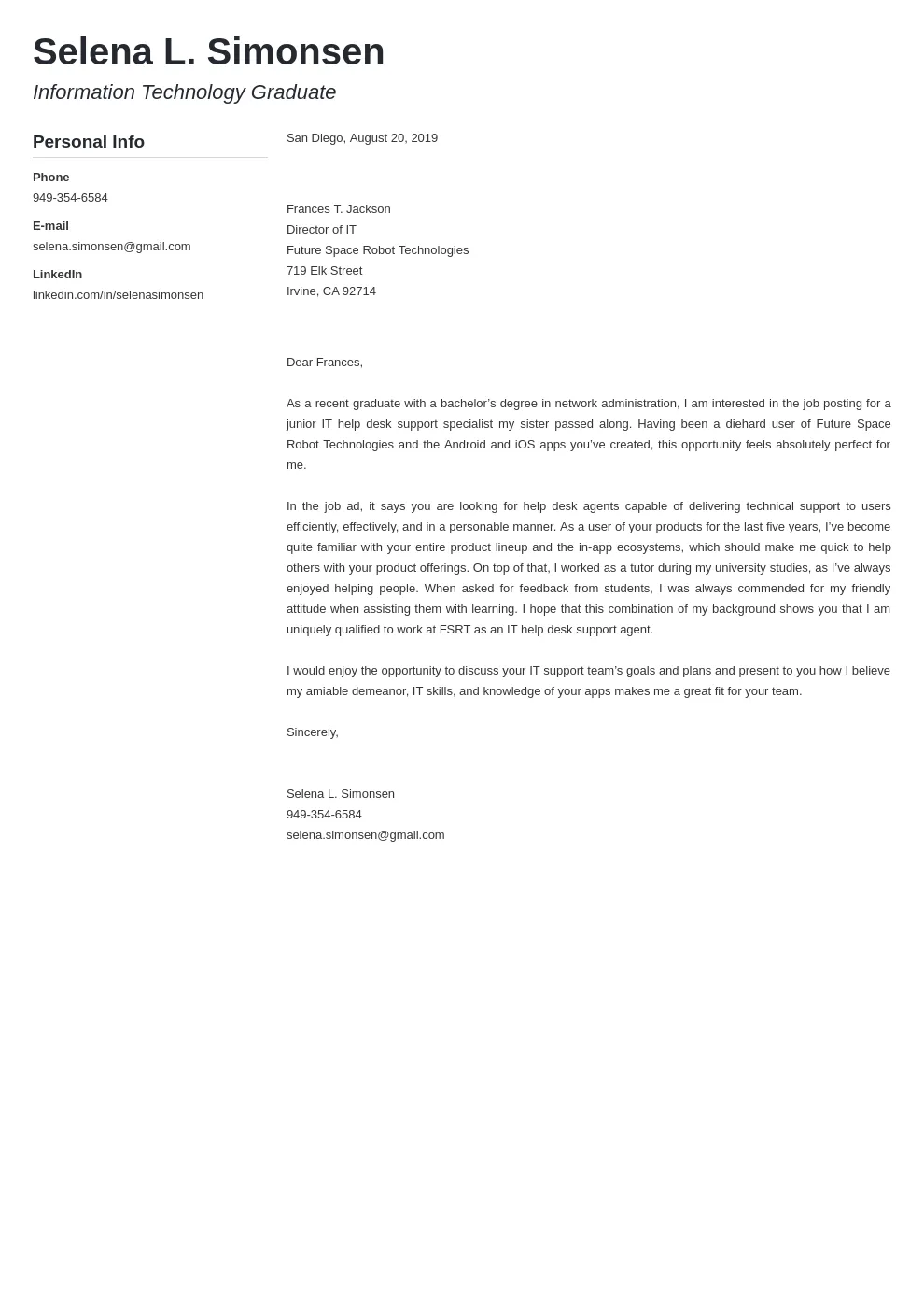 39845 it cover letter formatting