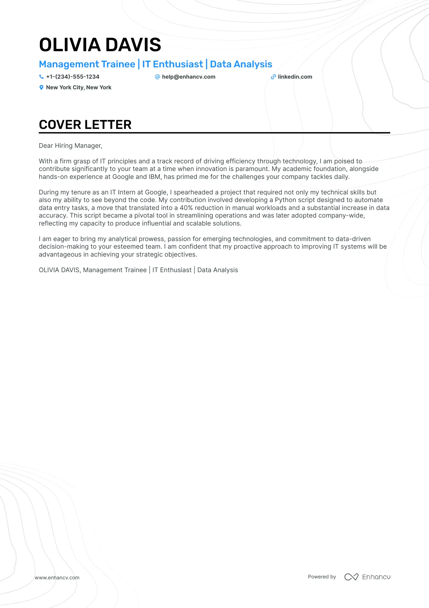 39845 it cover letter projects