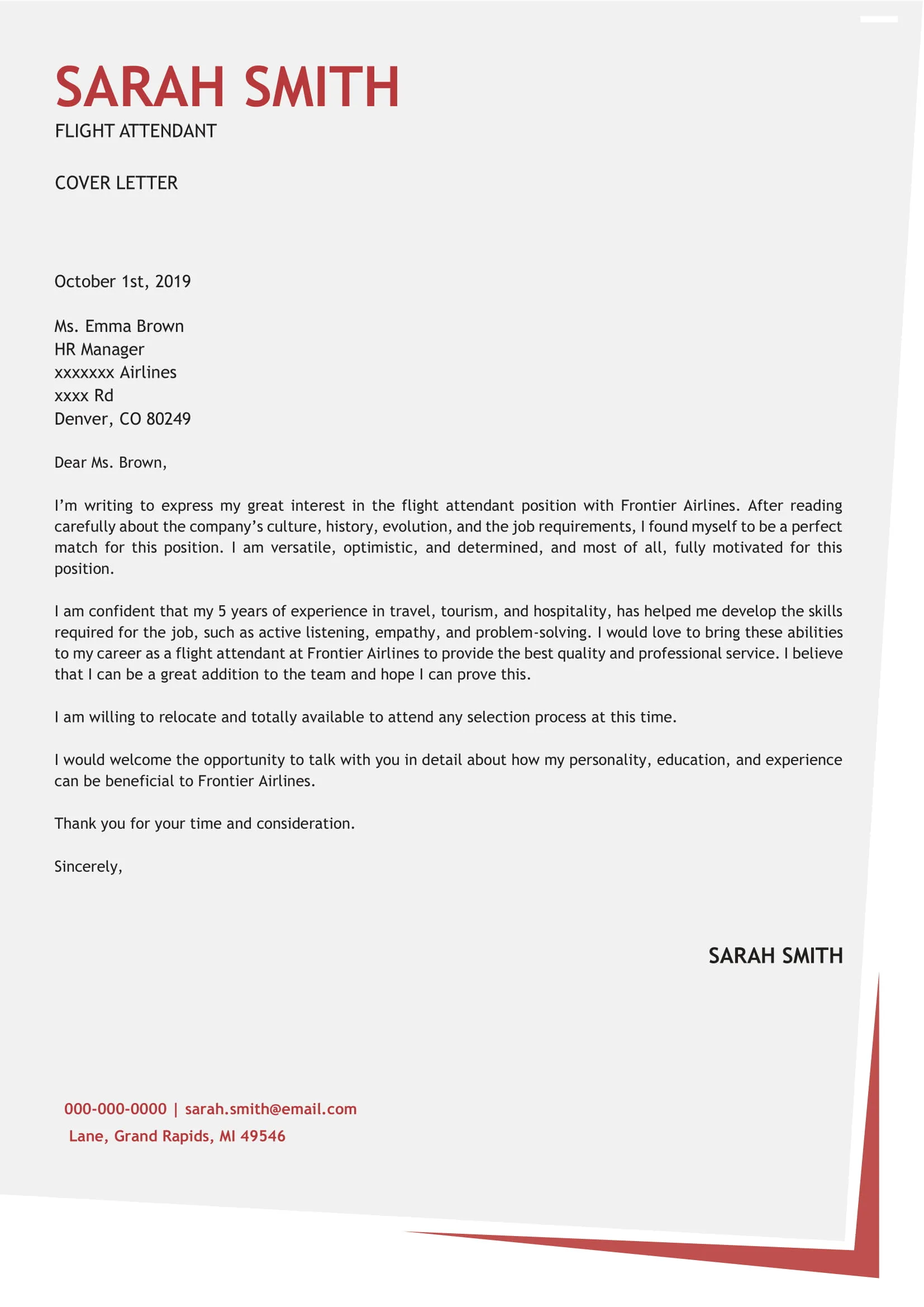 39873 flight attendant cover letter greeting